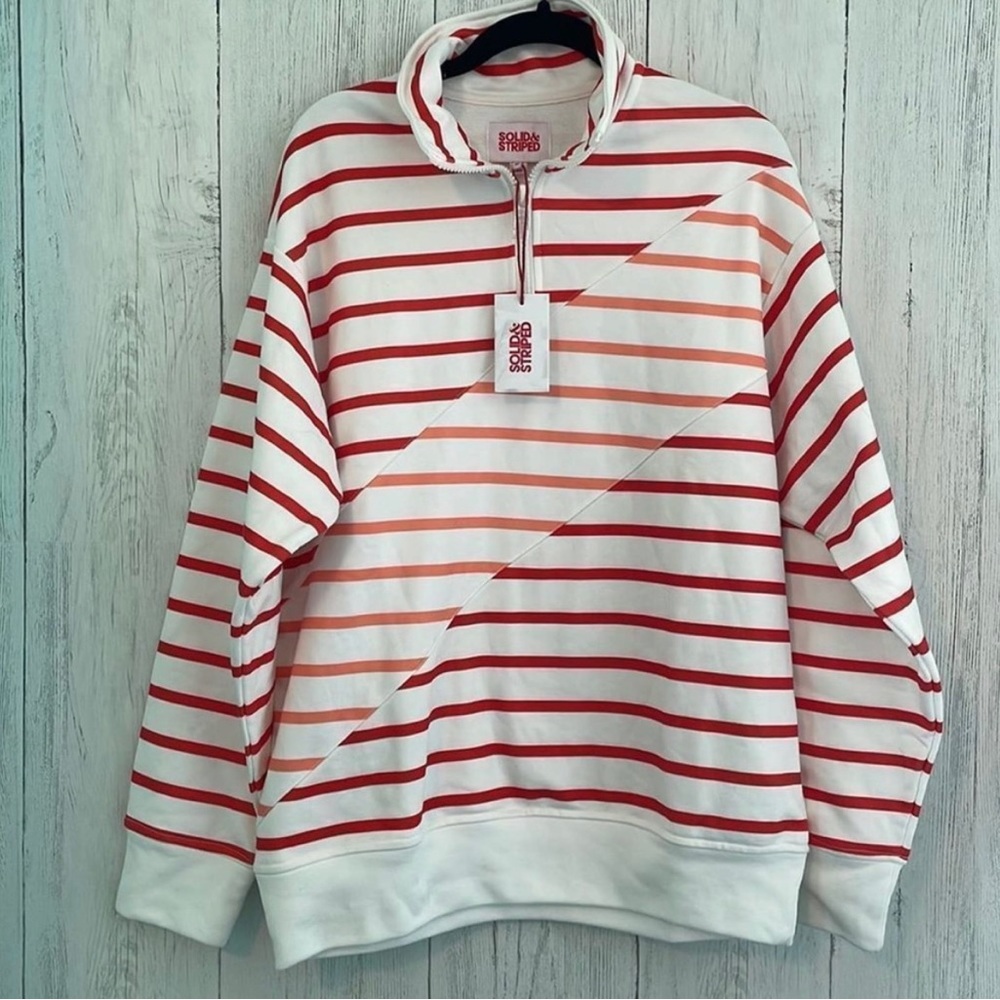 SOLID & STRIPED Striped French Terry Sweatshirt Women's Size Medium NWT